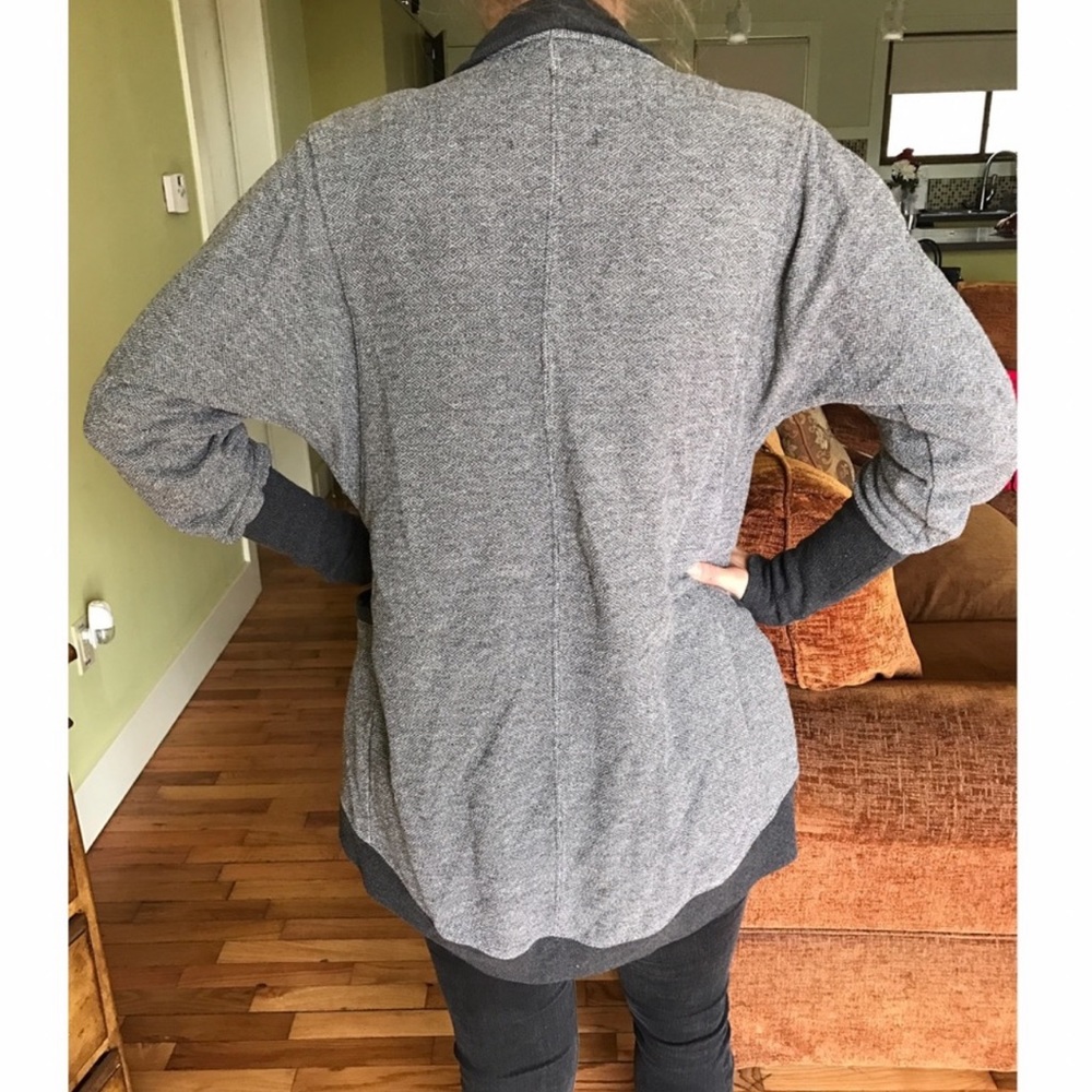 Comfy charcoal and gray open drape Jack cardigan sweater - Picture 3 of 4